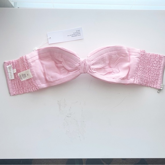 RONNY KOBO Revolve Mayan Pink Bow Pleated Bandeau Top NWT - Picture 7 of 11
